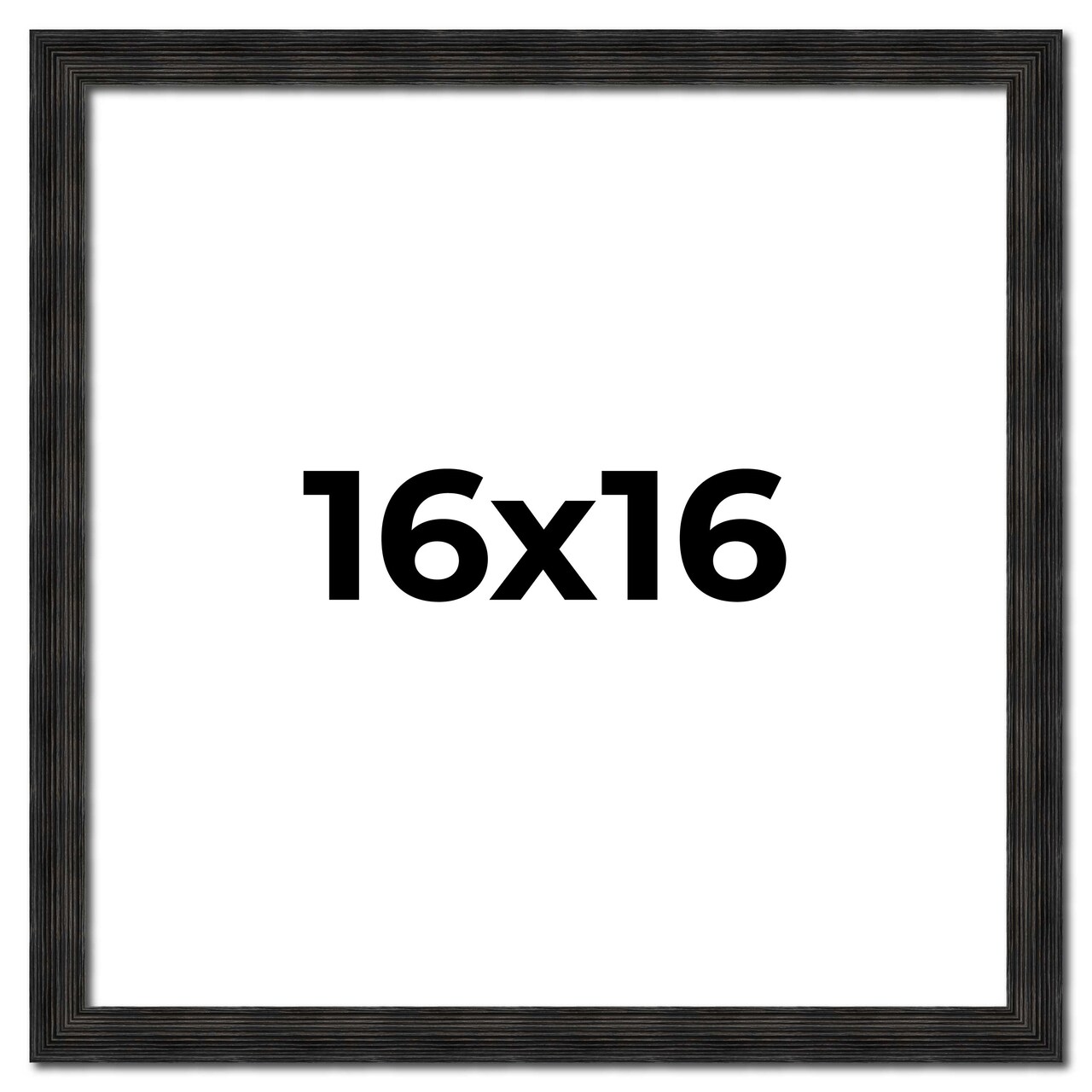 16x16 Thin Barnwood Picture Frame with UV-Resistant Acrylic & Acid Free Backing, Available in 2 Paint Finishes - Grey and Black